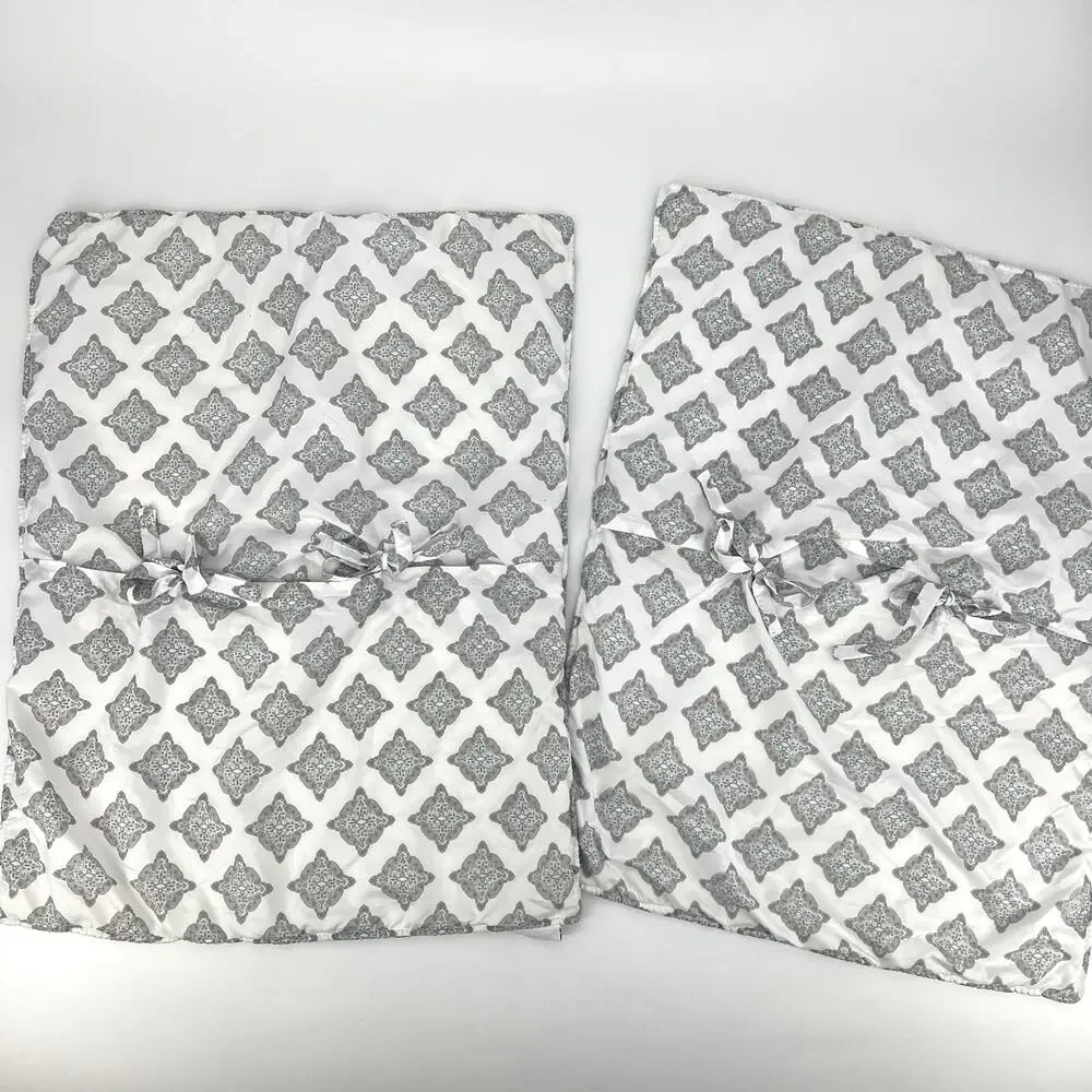 Villa Lugano Pair of Teal and White Quilted Pillow Shams 20